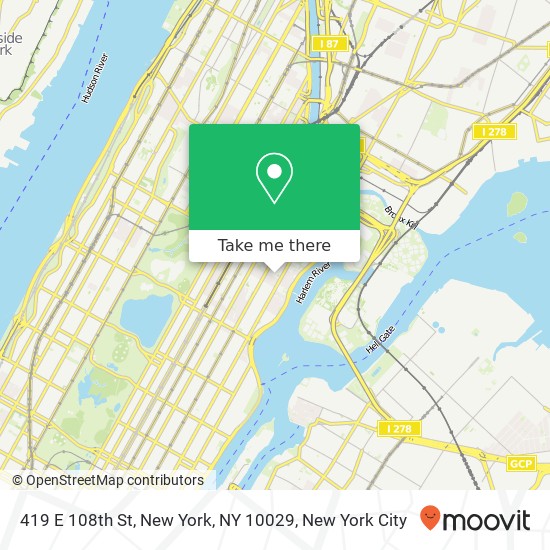 419 E 108th St, New York, NY 10029 map