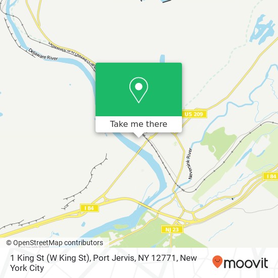 Mapa de 1 King St (W King St), Port Jervis, NY 12771