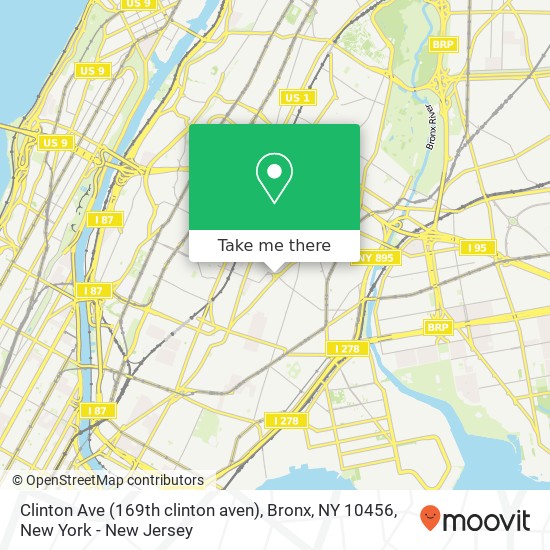 Mapa de Clinton Ave (169th clinton aven), Bronx, NY 10456