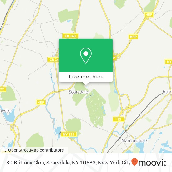 Mapa de 80 Brittany Clos, Scarsdale, NY 10583