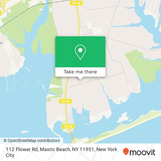 Mapa de 112 Flower Rd, Mastic Beach, NY 11951