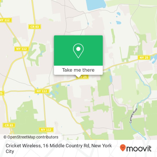 Cricket Wireless, 16 Middle Country Rd map
