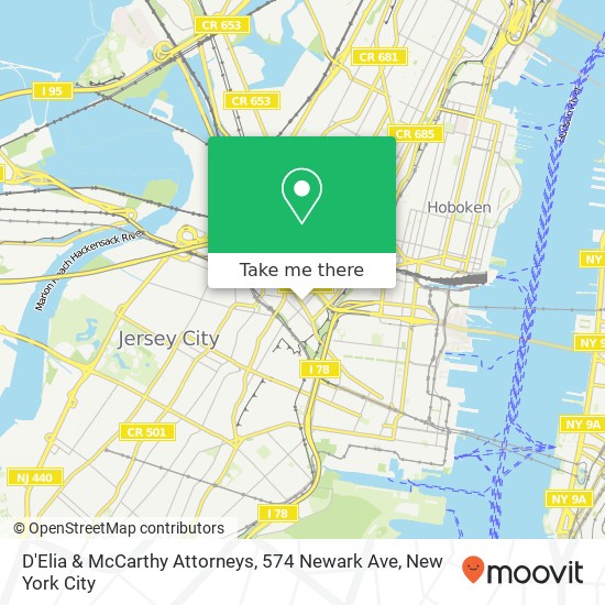Mapa de D'Elia & McCarthy Attorneys, 574 Newark Ave