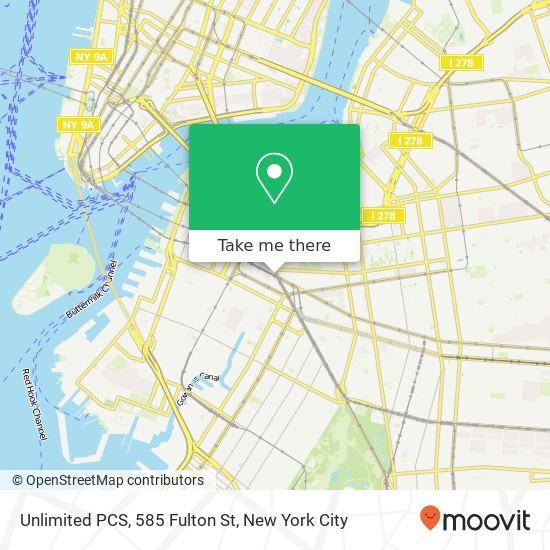 Mapa de Unlimited PCS, 585 Fulton St