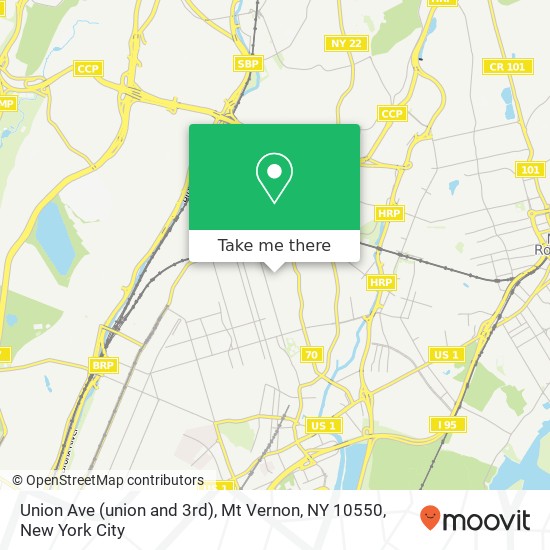 Mapa de Union Ave (union and 3rd), Mt Vernon, NY 10550