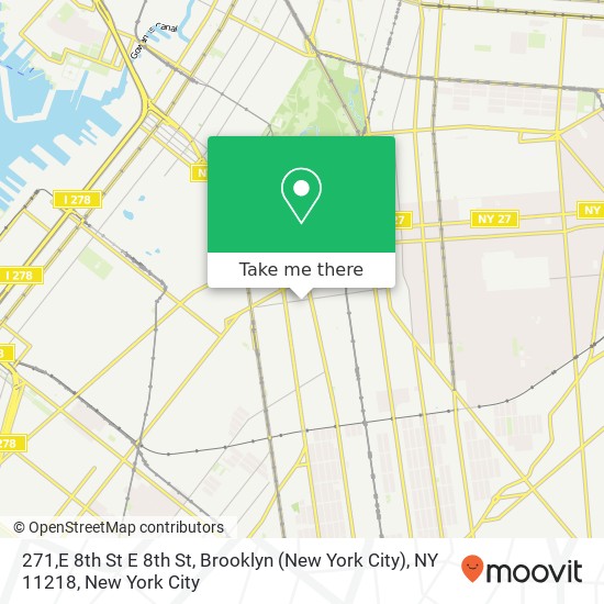 Mapa de 271,E 8th St E 8th St, Brooklyn (New York City), NY 11218