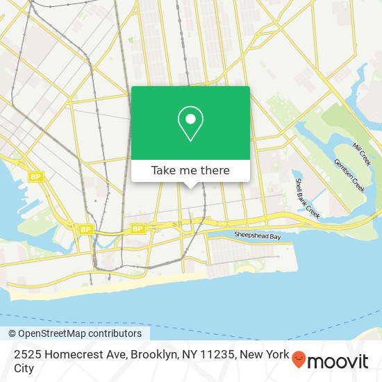 Mapa de 2525 Homecrest Ave, Brooklyn, NY 11235