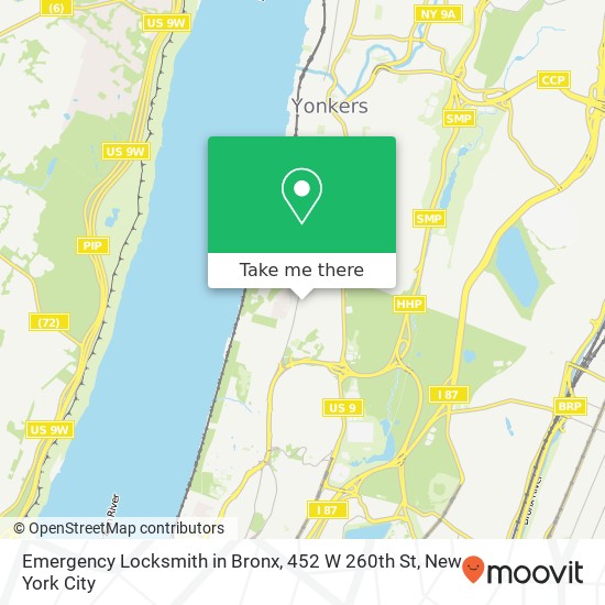 Mapa de Emergency Locksmith in Bronx, 452 W 260th St