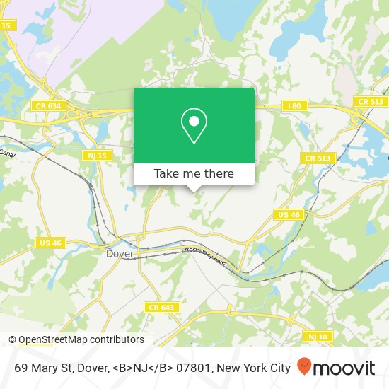 69 Mary St, Dover, <B>NJ< / B> 07801 map