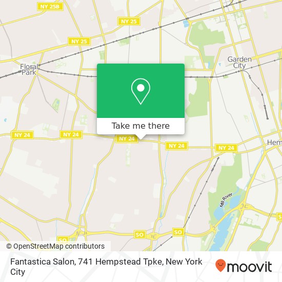 Fantastica Salon, 741 Hempstead Tpke map