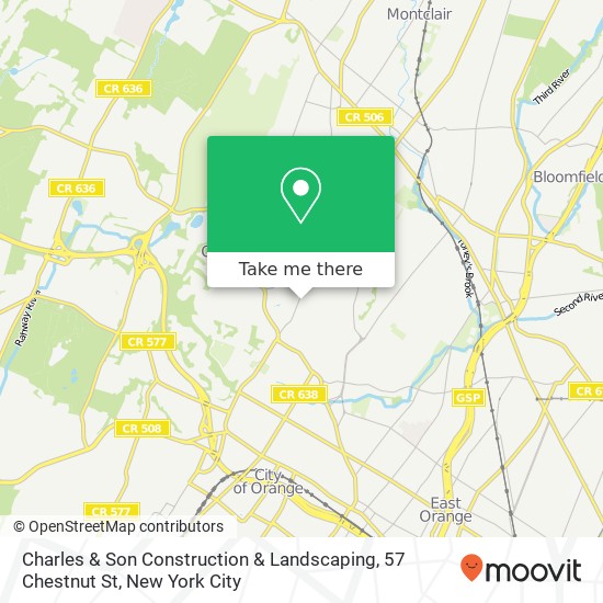 Mapa de Charles & Son Construction & Landscaping, 57 Chestnut St