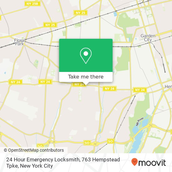 Mapa de 24 Hour Emergency Locksmith, 763 Hempstead Tpke