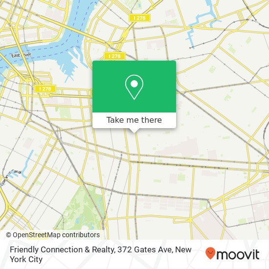 Mapa de Friendly Connection & Realty, 372 Gates Ave