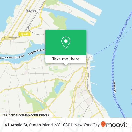 Mapa de 61 Arnold St, Staten Island, NY 10301