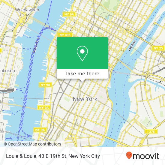 Mapa de Louie & Louie, 43 E 19th St