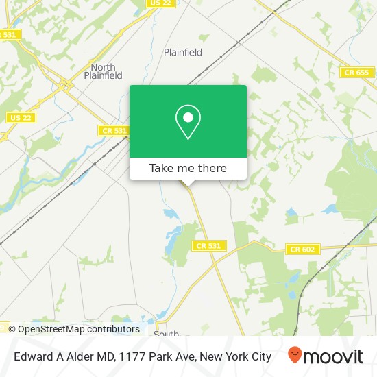 Mapa de Edward A Alder MD, 1177 Park Ave