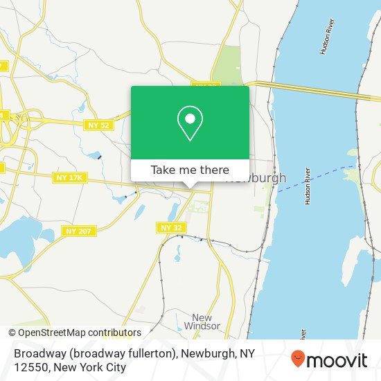 Mapa de Broadway (broadway fullerton), Newburgh, NY 12550