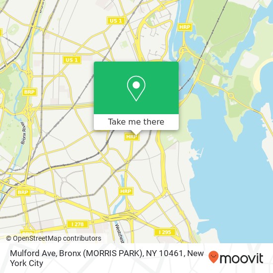 Mapa de Mulford Ave, Bronx (MORRIS PARK), NY 10461