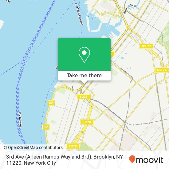 Mapa de 3rd Ave (Arleen Ramos Way and 3rd), Brooklyn, NY 11220