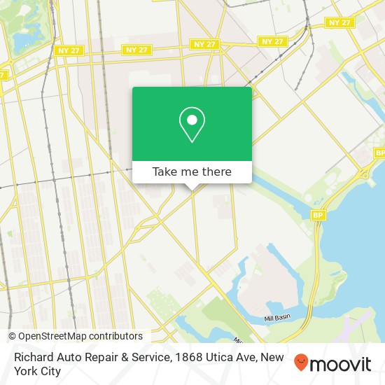 Mapa de Richard Auto Repair & Service, 1868 Utica Ave