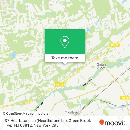 37 Heartstone Ln (Hearthstone Ln), Green Brook Twp, NJ 08812 map