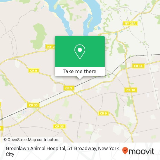 Greenlawn Animal Hospital, 51 Broadway map