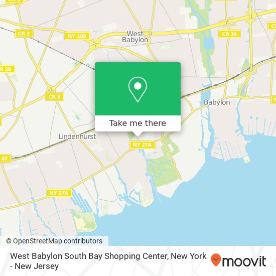 Mapa de West Babylon South Bay Shopping Center