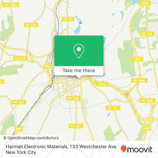 Mapa de Harman Electronic Materials, 133 Westchester Ave