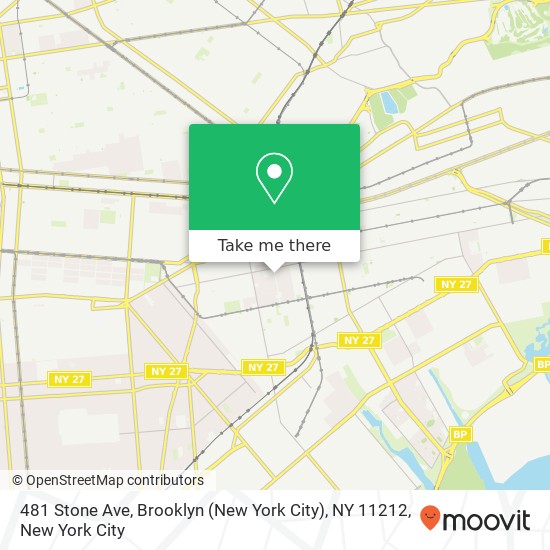 Mapa de 481 Stone Ave, Brooklyn (New York City), NY 11212