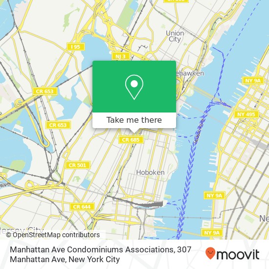 Mapa de Manhattan Ave Condominiums Associations, 307 Manhattan Ave