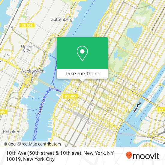 Mapa de 10th Ave (50th street & 10th ave), New York, NY 10019