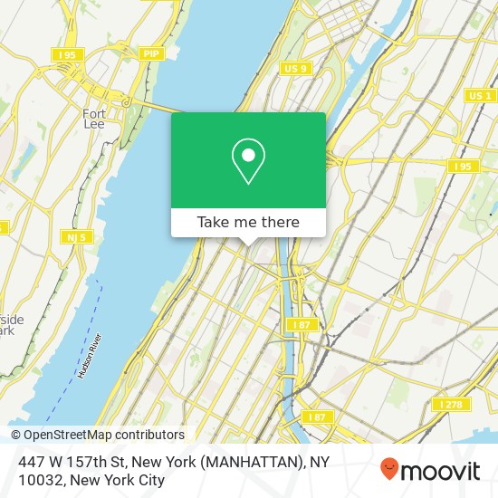 Mapa de 447 W 157th St, New York (MANHATTAN), NY 10032