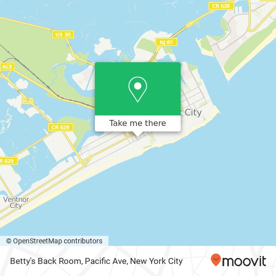 Mapa de Betty's Back Room, Pacific Ave