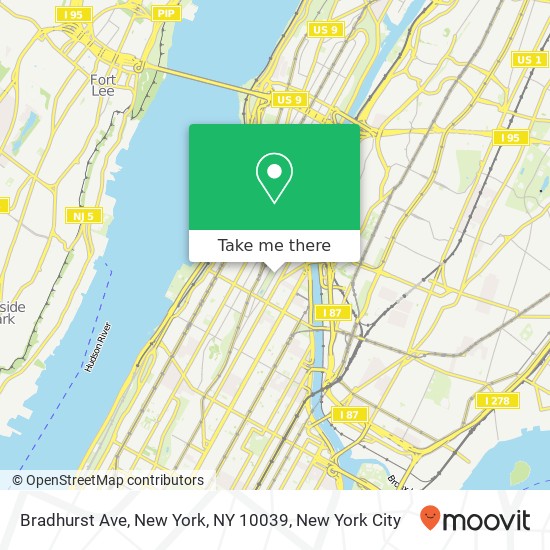 Mapa de Bradhurst Ave, New York, NY 10039