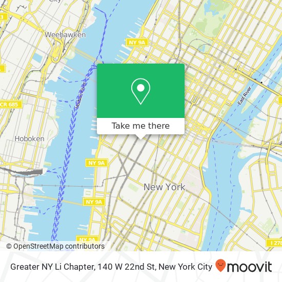 Mapa de Greater NY Li Chapter, 140 W 22nd St