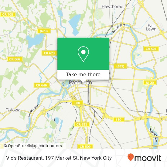 Vic's Restaurant, 197 Market St map