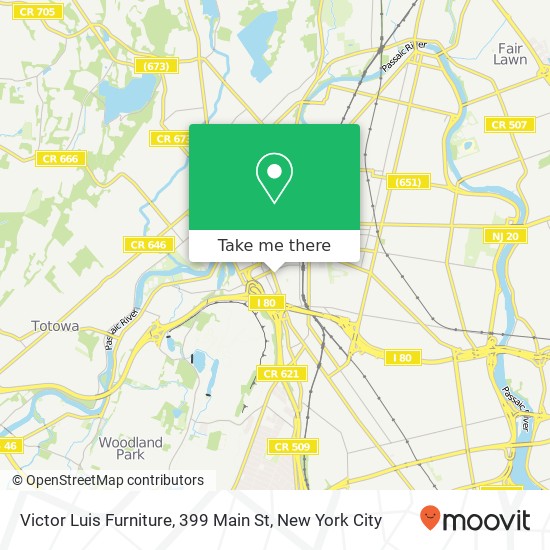 Mapa de Victor Luis Furniture, 399 Main St