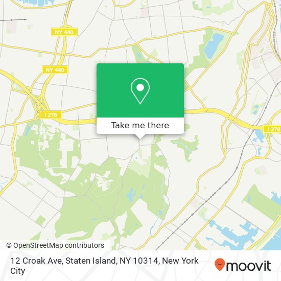 Mapa de 12 Croak Ave, Staten Island, NY 10314