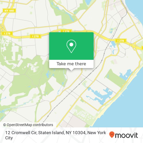 Mapa de 12 Cromwell Cir, Staten Island, NY 10304