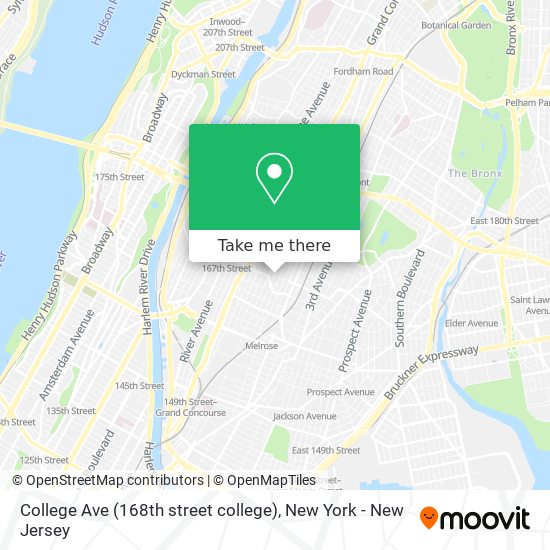 College Ave (168th street college) map