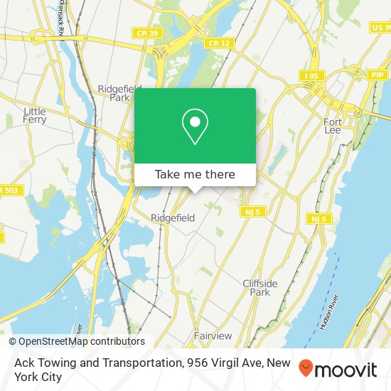 Mapa de Ack Towing and Transportation, 956 Virgil Ave