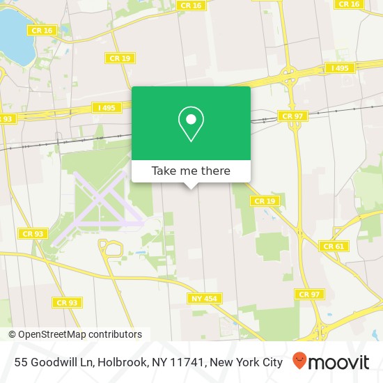 Mapa de 55 Goodwill Ln, Holbrook, NY 11741