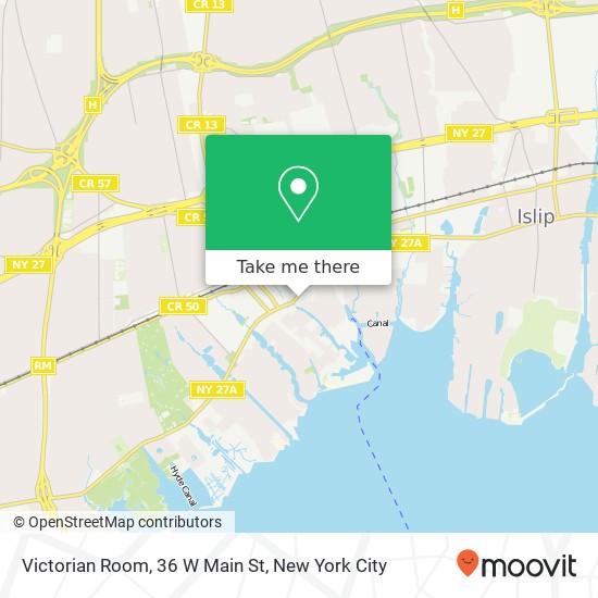 Mapa de Victorian Room, 36 W Main St