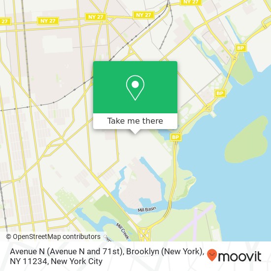 Mapa de Avenue N (Avenue N and 71st), Brooklyn (New York), NY 11234