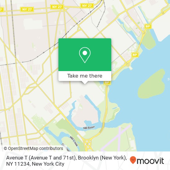 Avenue T (Avenue T and 71st), Brooklyn (New York), NY 11234 map