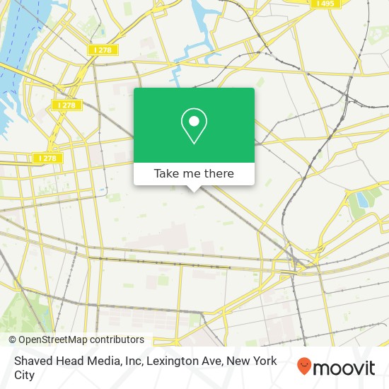 Shaved Head Media, Inc, Lexington Ave map