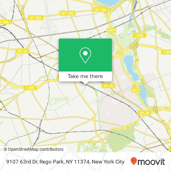 Mapa de 9107 63rd Dr, Rego Park, NY 11374