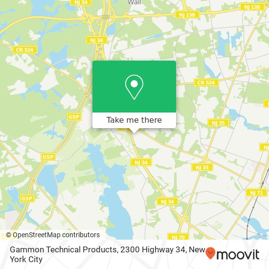 Mapa de Gammon Technical Products, 2300 Highway 34