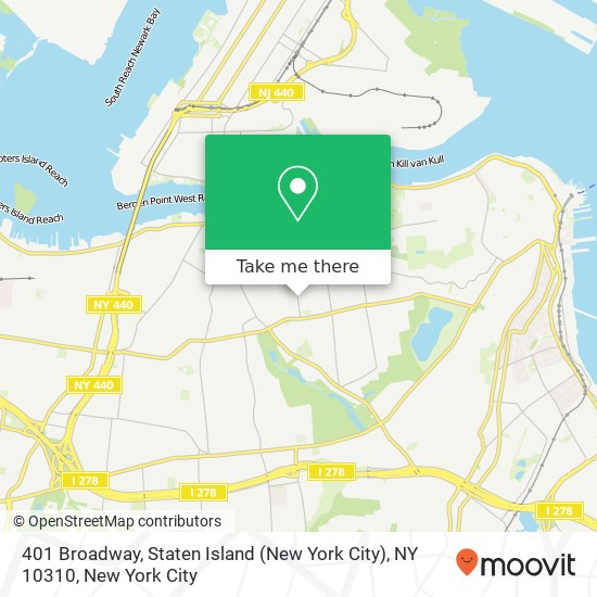 Mapa de 401 Broadway, Staten Island (New York City), NY 10310