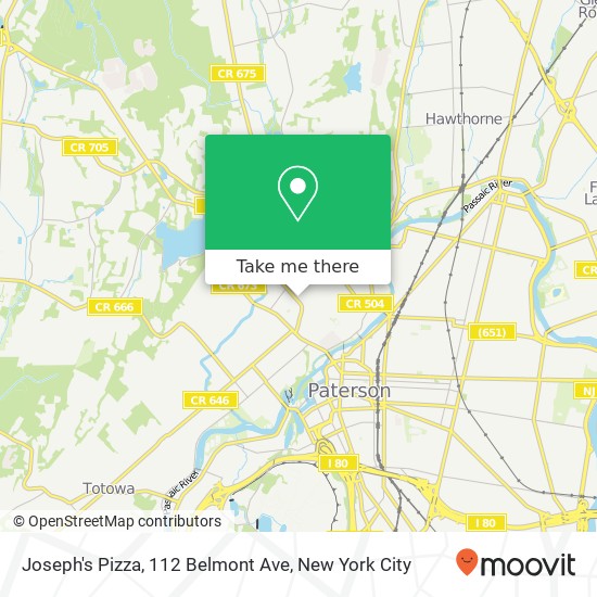 Joseph's Pizza, 112 Belmont Ave map